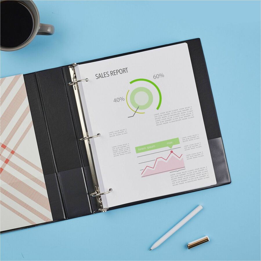 Avery® Standard Binder, 1.5" Round Rings, Black Binder (03401)