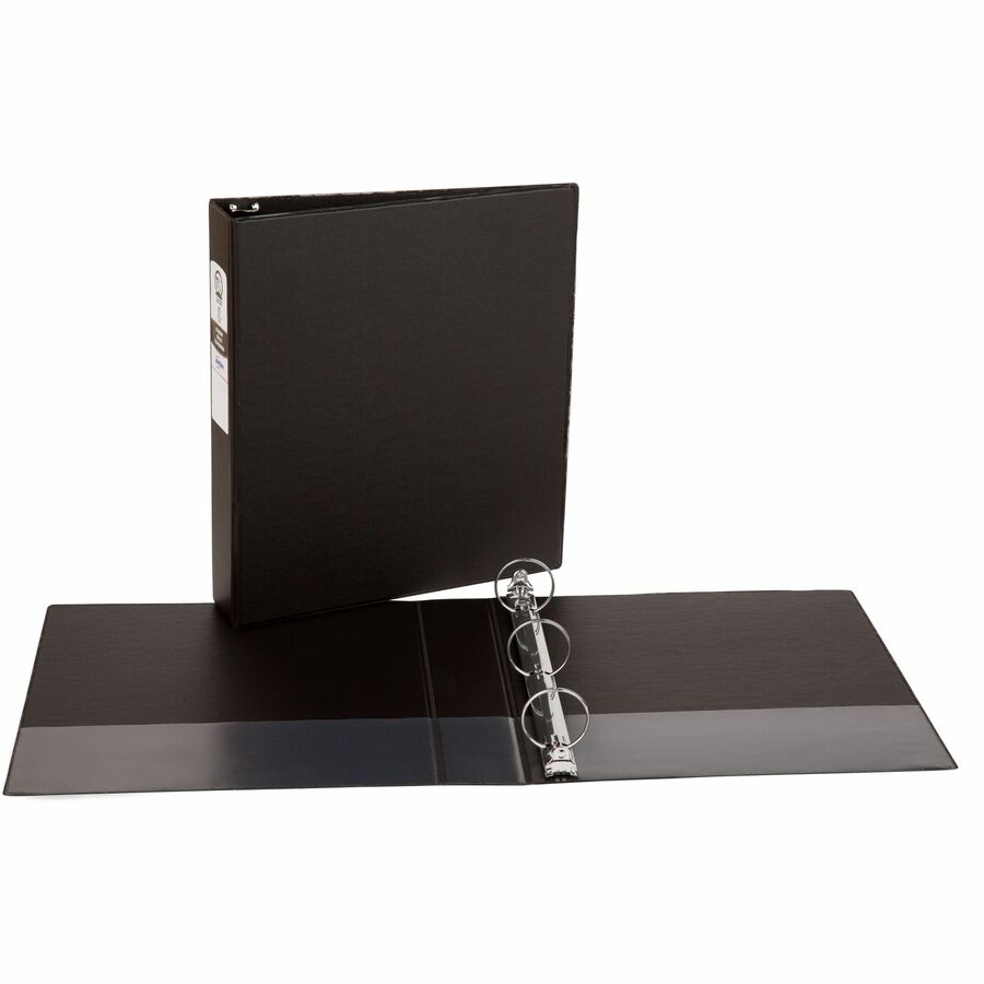 Avery® Standard Binder, 1.5" Round Rings, Black Binder (03401)