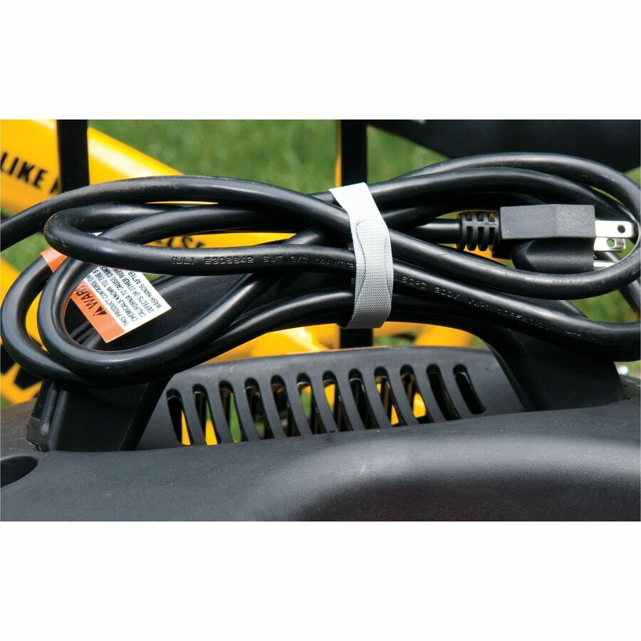 VELCRO® ONE-WRAP Thin Ties 8in x 1/2in Ties Gray & Black 50 ct
