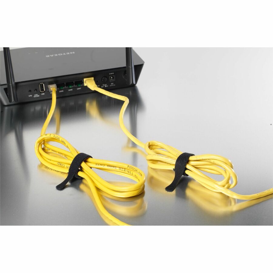 VELCRO® ONE-WRAP Thin Ties 8in x 1/2in Ties Gray & Black 50 ct