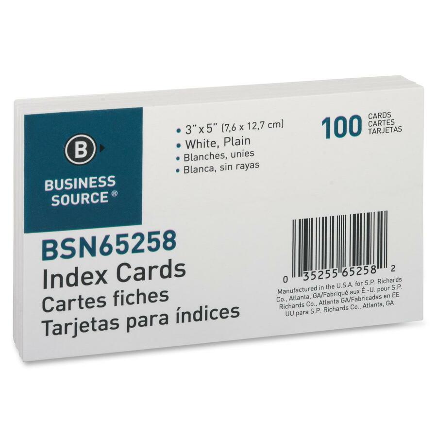 Business Source Plain Index Cards