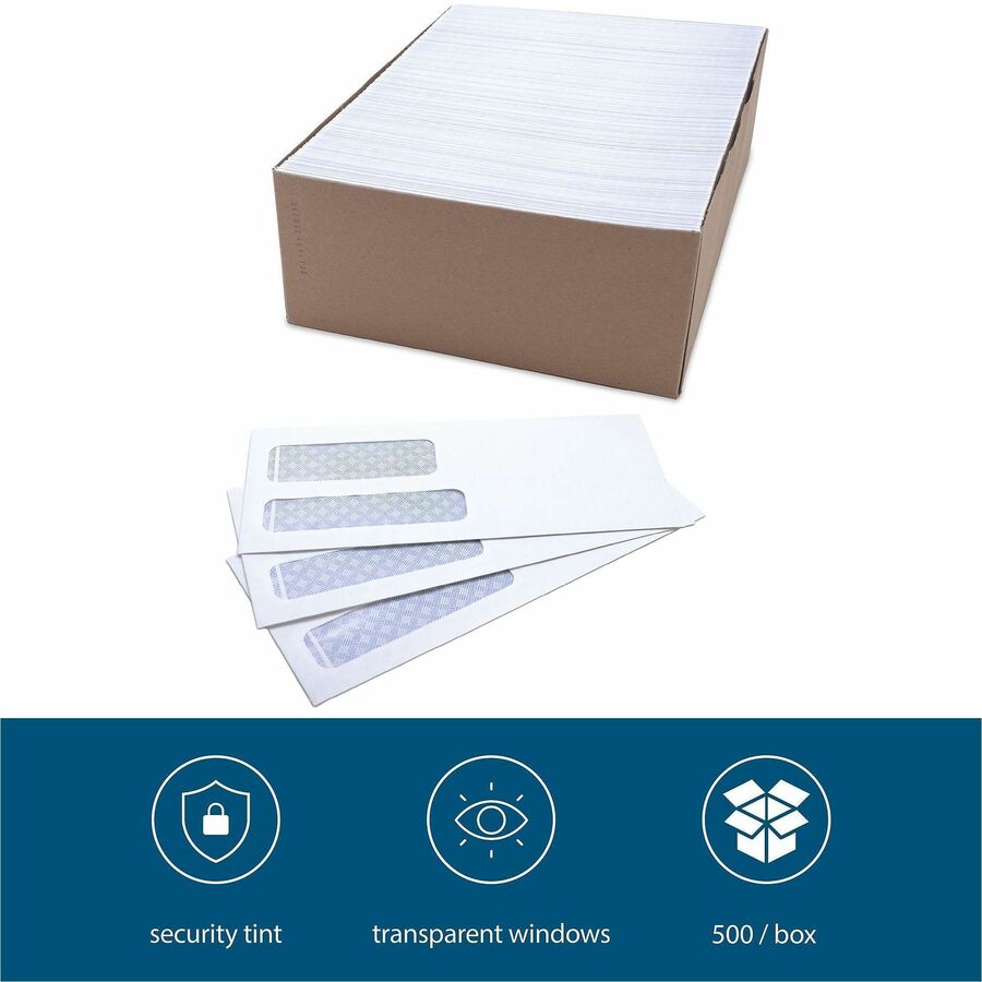 Business Source No. 9 Double Window Invoice Envelopes