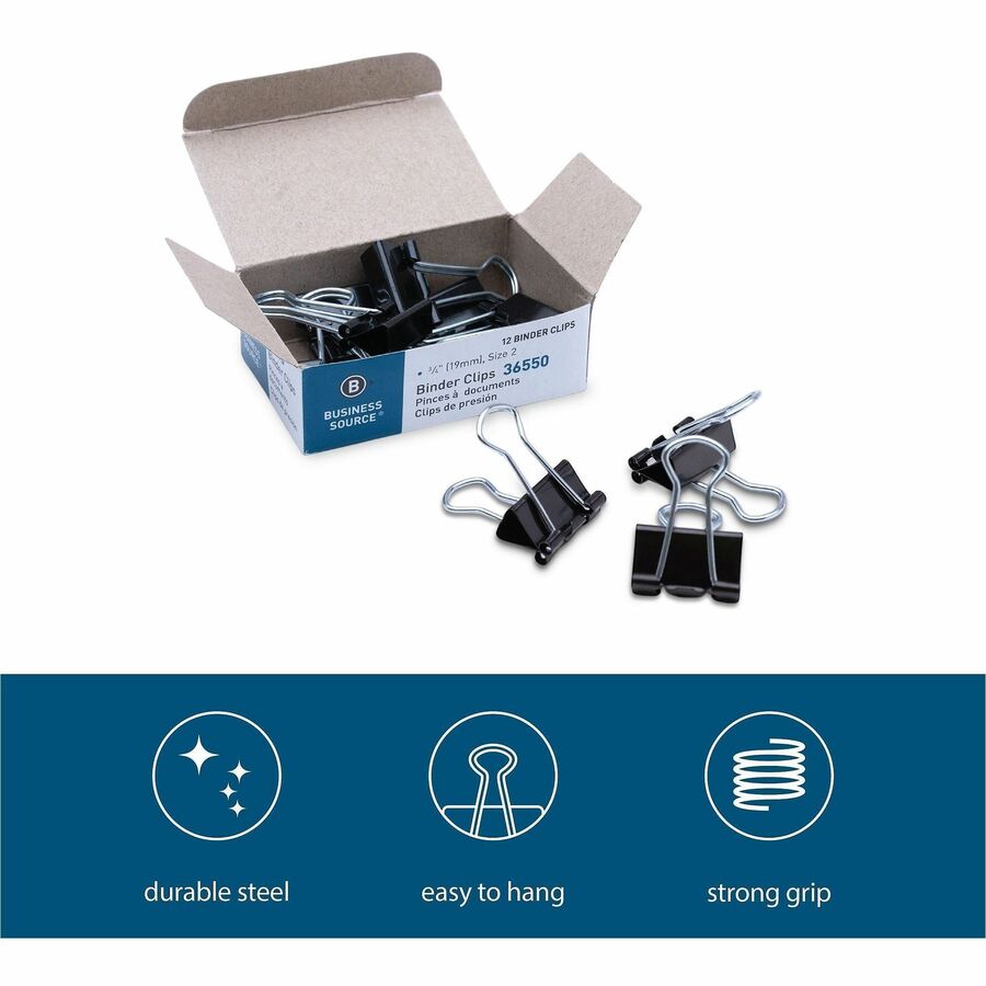 Business Source Fold-back Binder Clips