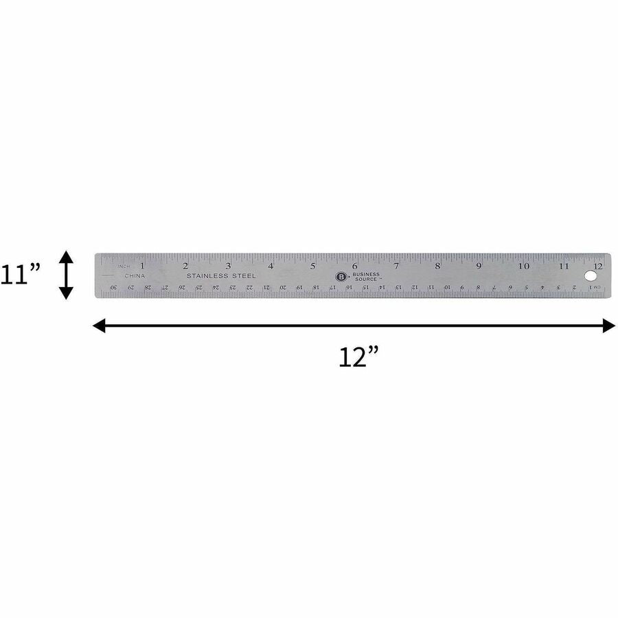 Business Source Nonskid Stainless Steel Ruler