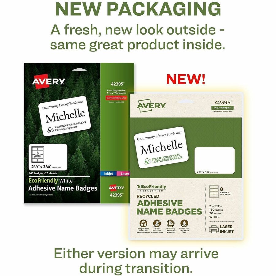 Avery® Eco-friendly Premium Name Badge Labels