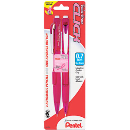 Pentel Twist Erase Pink Click Mechanical Pencils