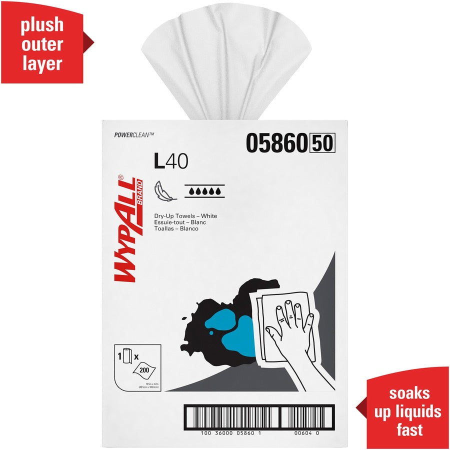 Wypall Power Clean L40 Extra Absorbent Towels