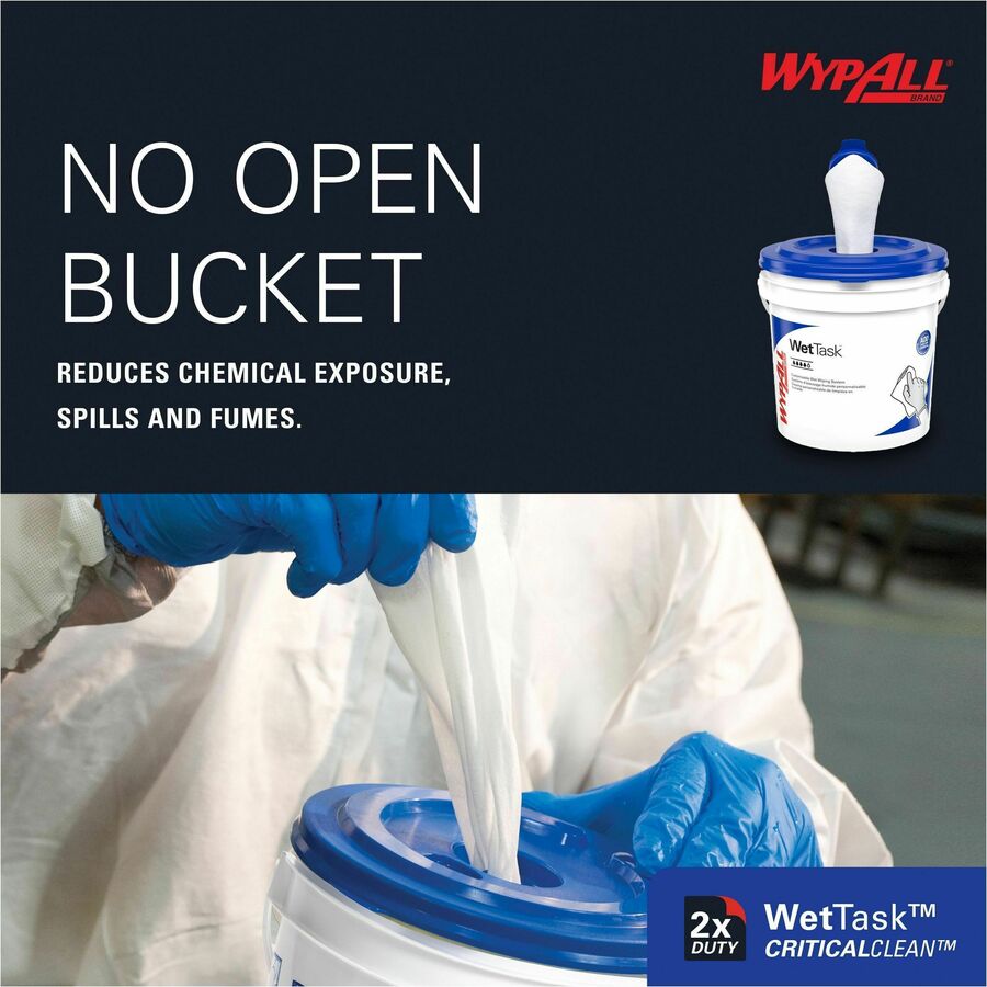 Wypall CriticalClean WetTask Wipers & Bucket