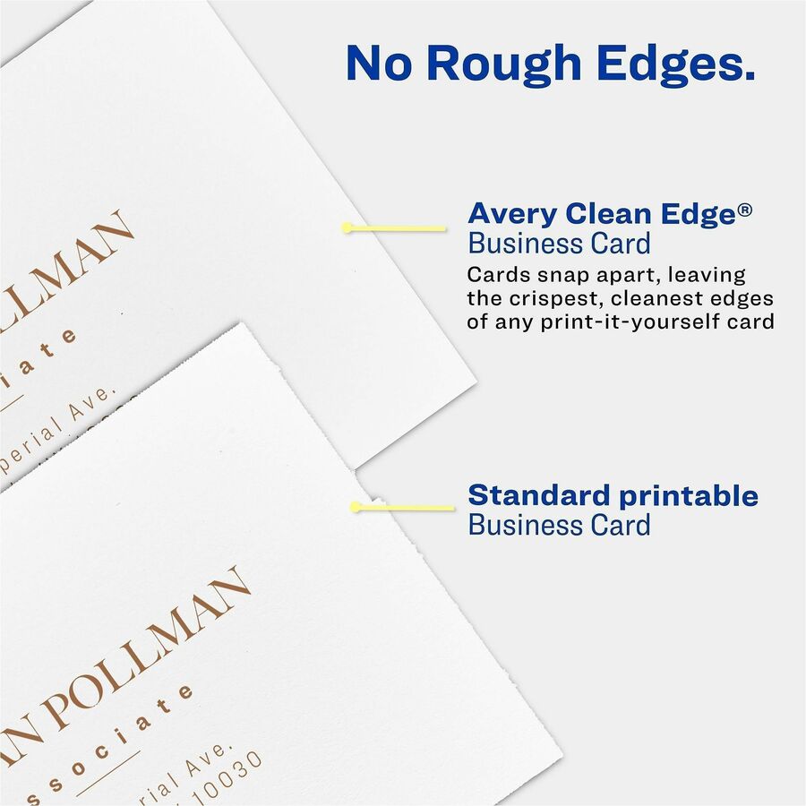 Avery® Clean Edge Business Cards, 2" x 3.5" , Glossy, 200 (08859)