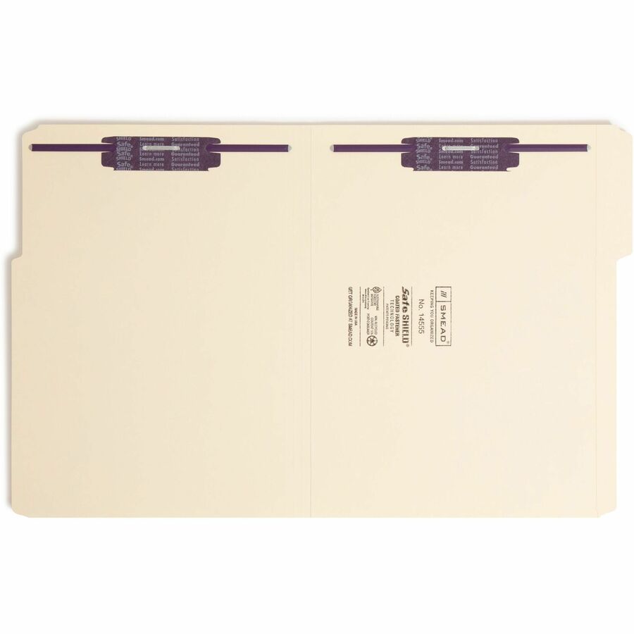 Smead 1/3 Tab Cut Letter Recycled Fastener Folder
