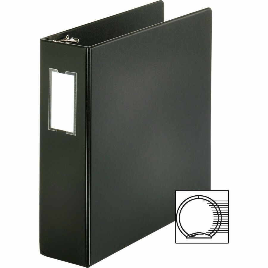 Business Source Basic Round Ring Binder w/Label Holder