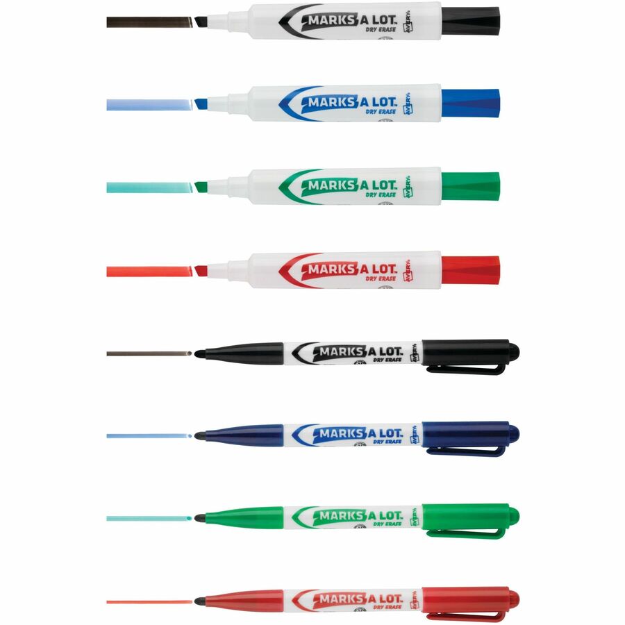 Avery® Marks A Lot Dry Erase Markers, Desk/Pen-Style, 24 Assorted