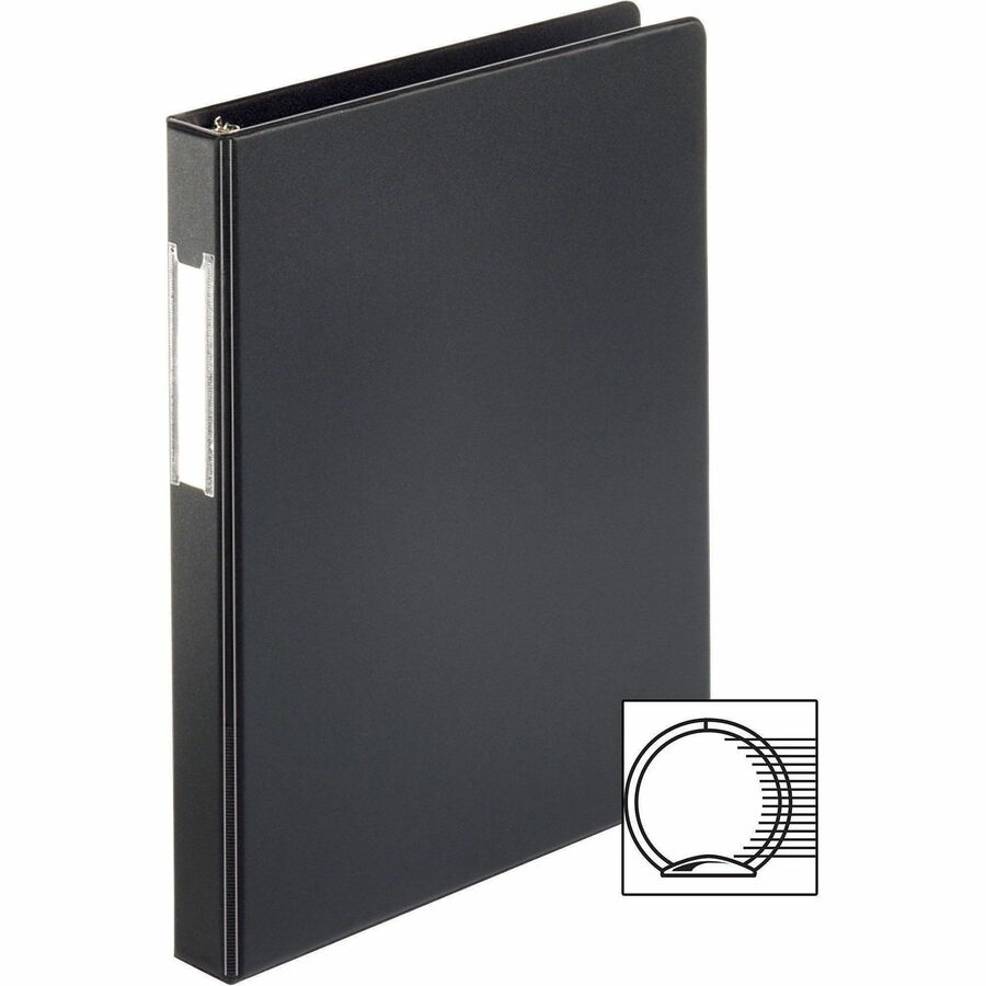 Business Source Basic Round Ring Binder w/Label Holder
