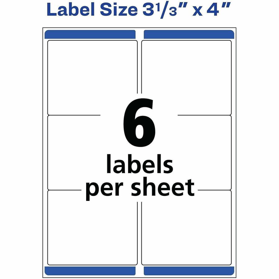 Avery® Clear Shipping Labels, Sure Feed, 3-1/3" x 4" , 60 Labels (18664)
