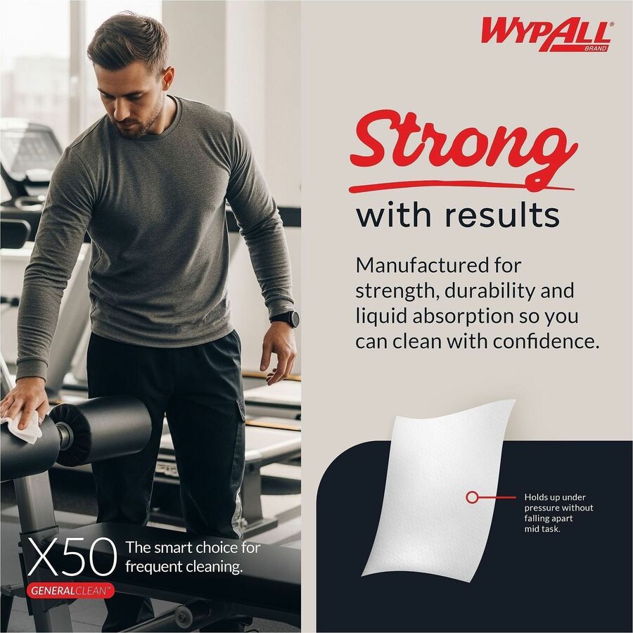 Wypall General Clean X50 Quarterfold Cleaning Cloths