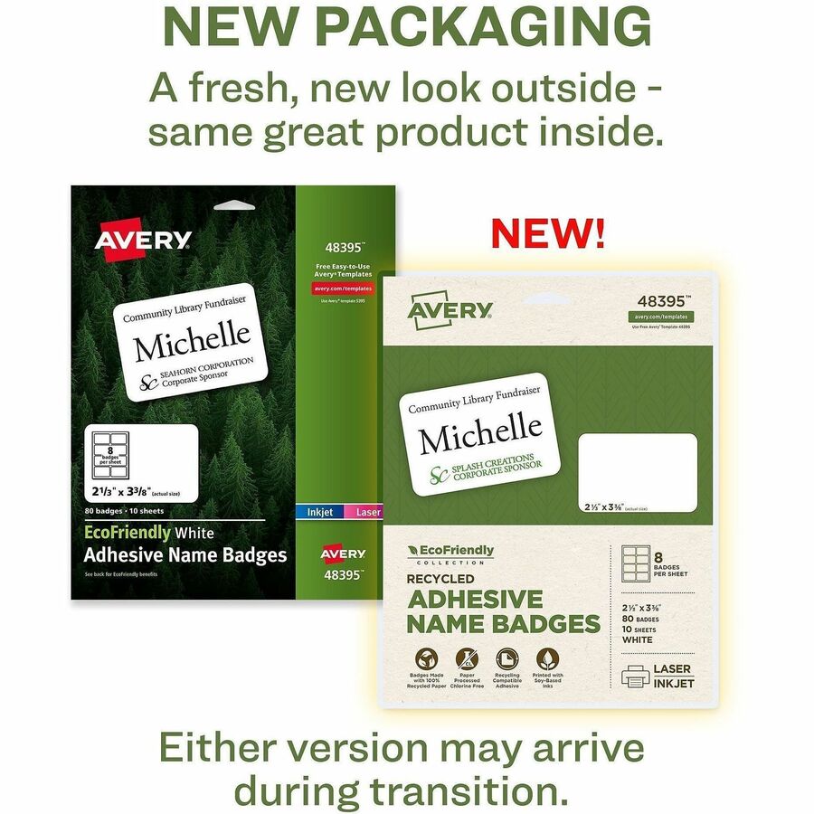 Avery® Eco-friendly Premium Name Badge Labels