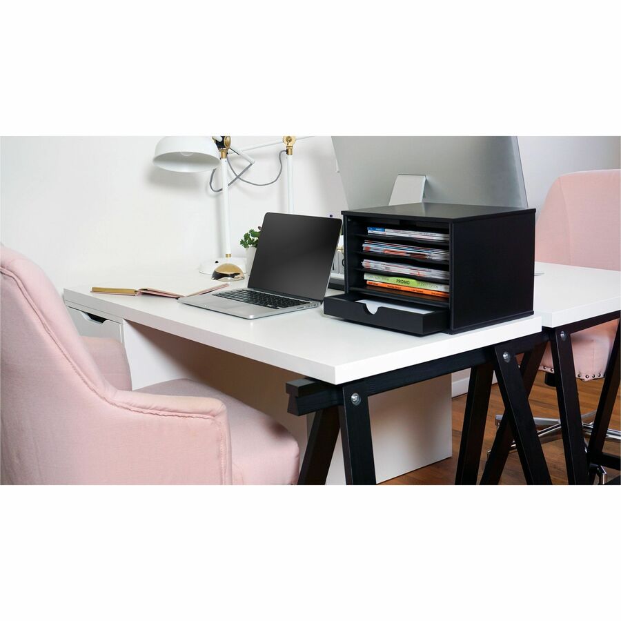 Victor Midnight Black Collection Wood Desktop Organizer