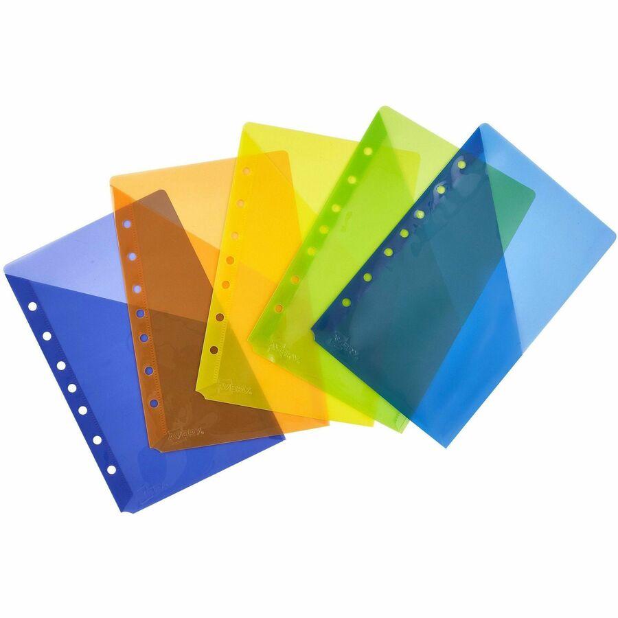 Avery® Mini Binder Pockets, Assorted, 5.5" x 8.5" , 5ct (75307)