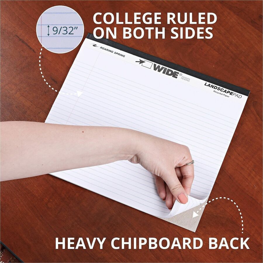 Roaring Spring Wide College Ruled Landscape Legal Pad