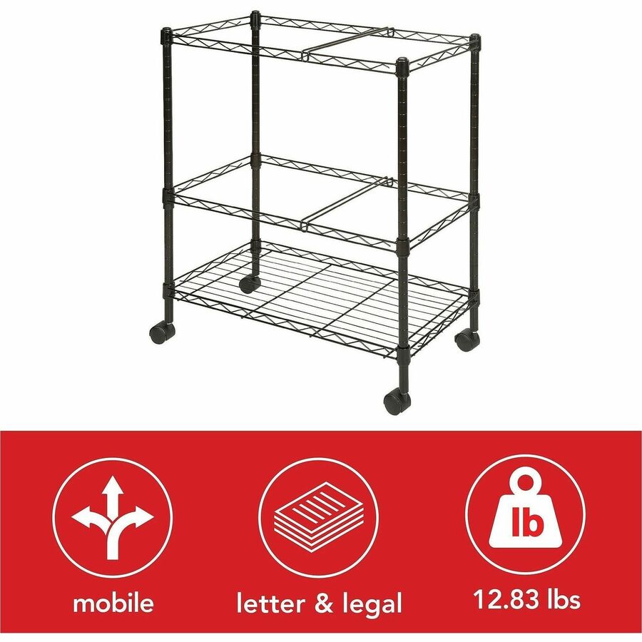 Lorell 2-Tier Wire Mobile File Cart