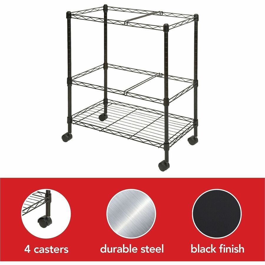 Lorell 2-Tier Wire Mobile File Cart