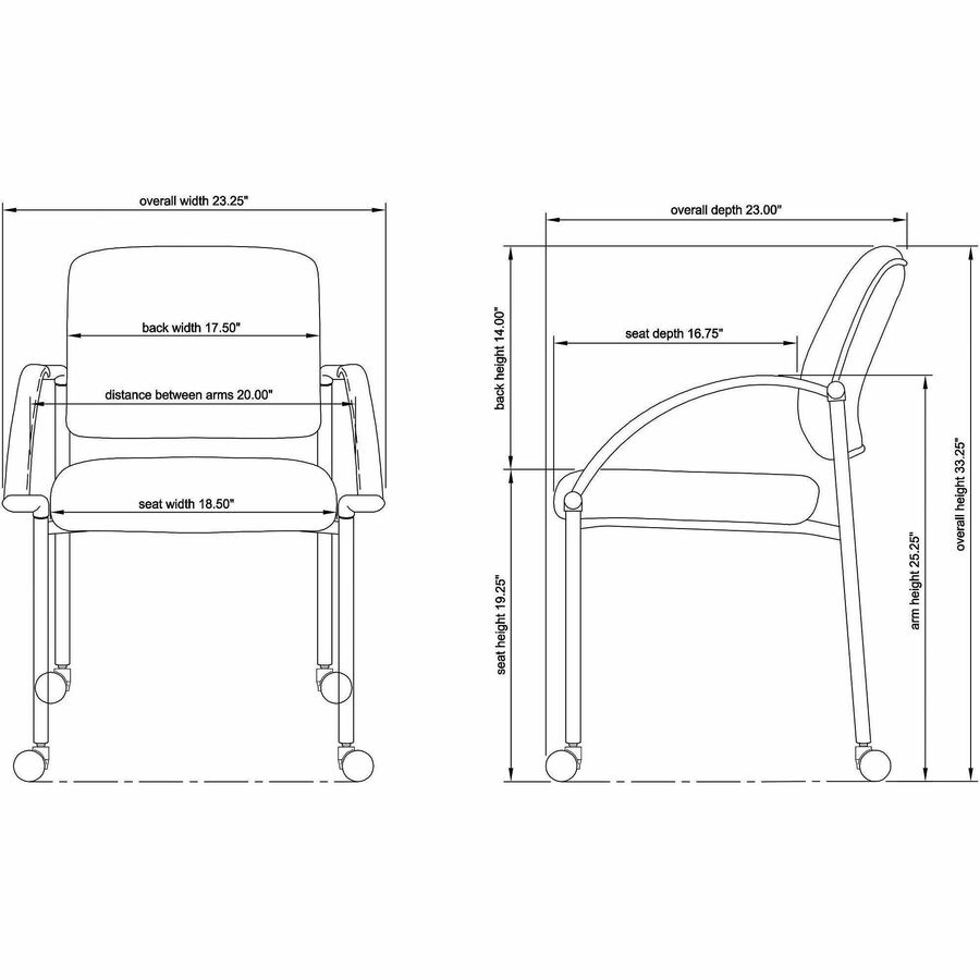 Lorell Upholstered Guest Chair with Arms