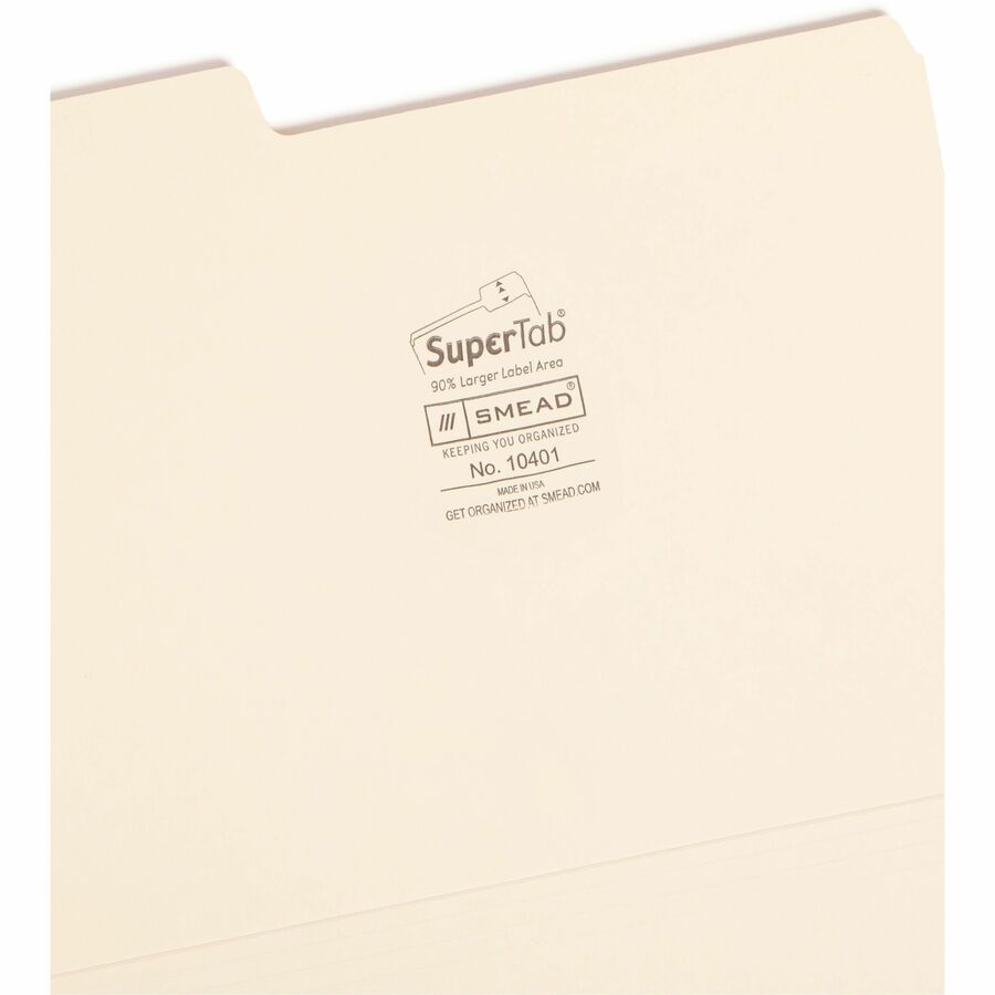 Smead SuperTab 1/3 Tab Cut Letter Recycled Top Tab File Folder