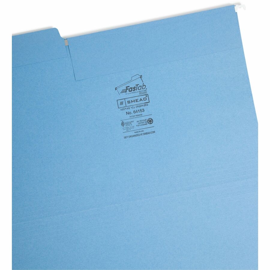 Smead FasTab 1/3 Tab Cut Legal Recycled Hanging Folder