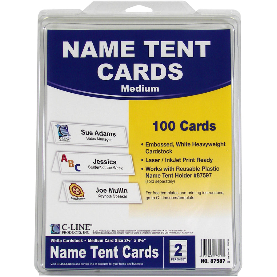 C-Line Embossed Cardstock Name Tents
