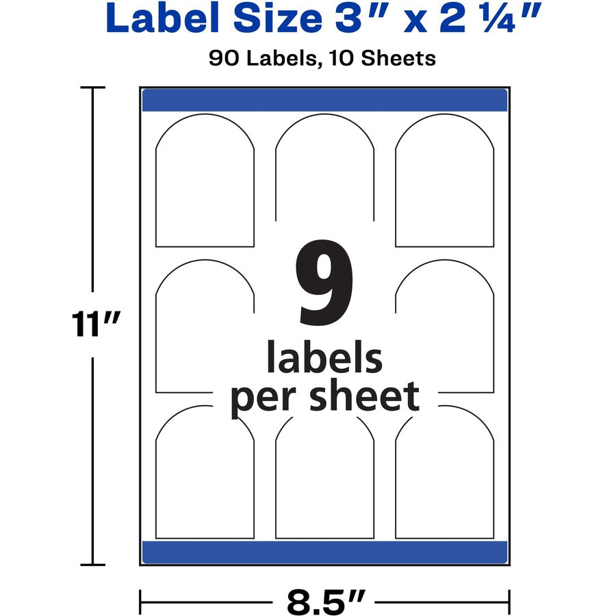 Avery® Arched Labels - Sure Feed - Print-to-the-Edge