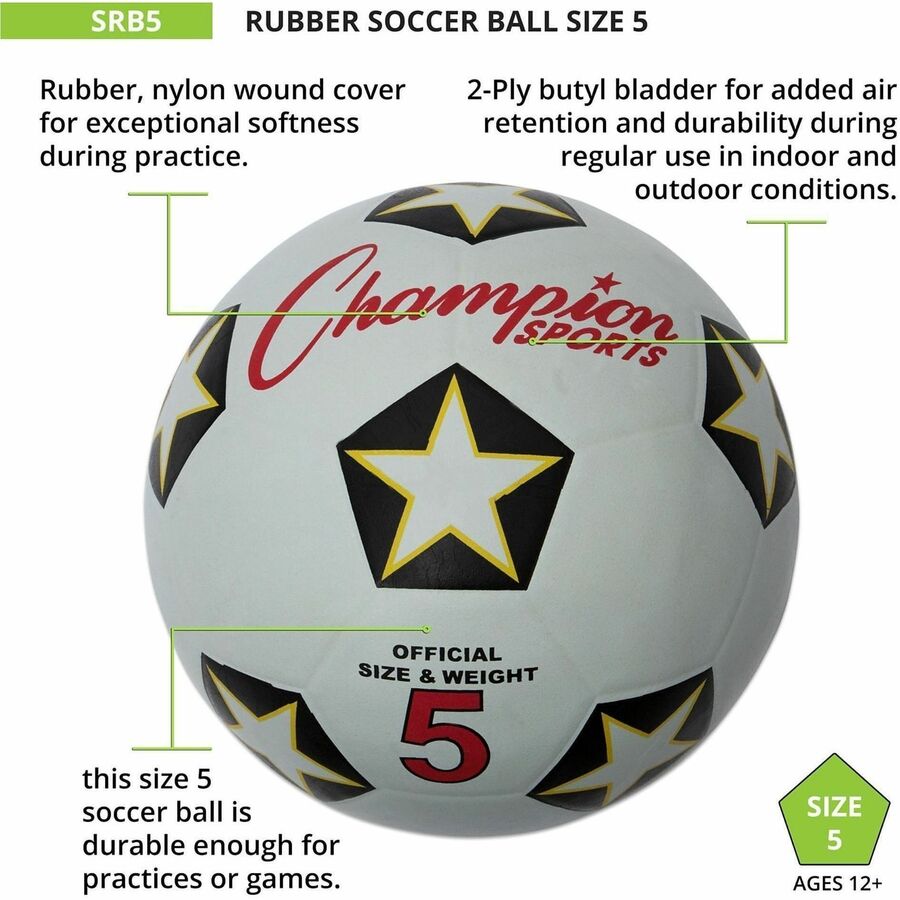 Champion Sports Rubber Soccer Ball Size 5