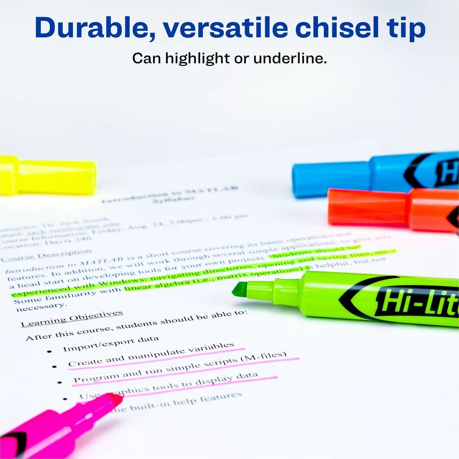 Avery® Hi-Liter, Desk-Style, Assorted Colors, 12 Count (98034)