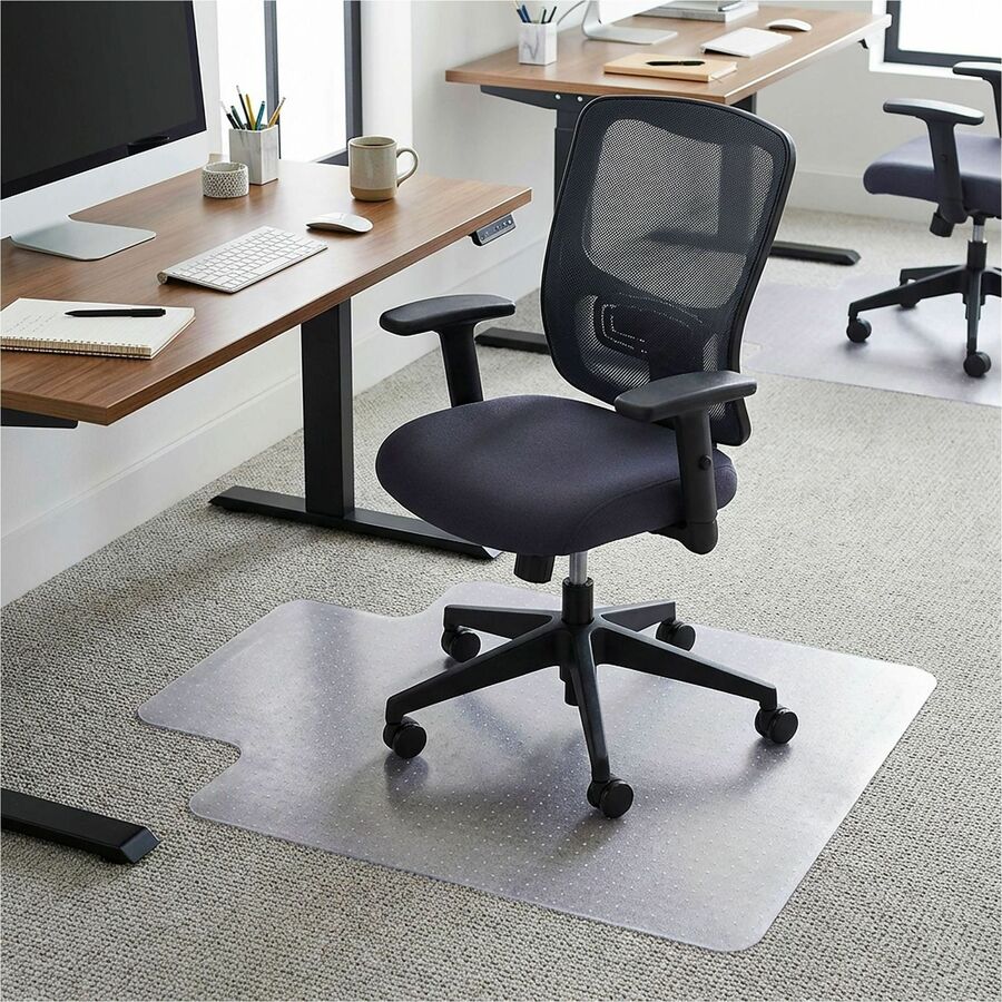 Lorell Lipped Chair Mat for Low-Pile Carpet - 45" x 53"