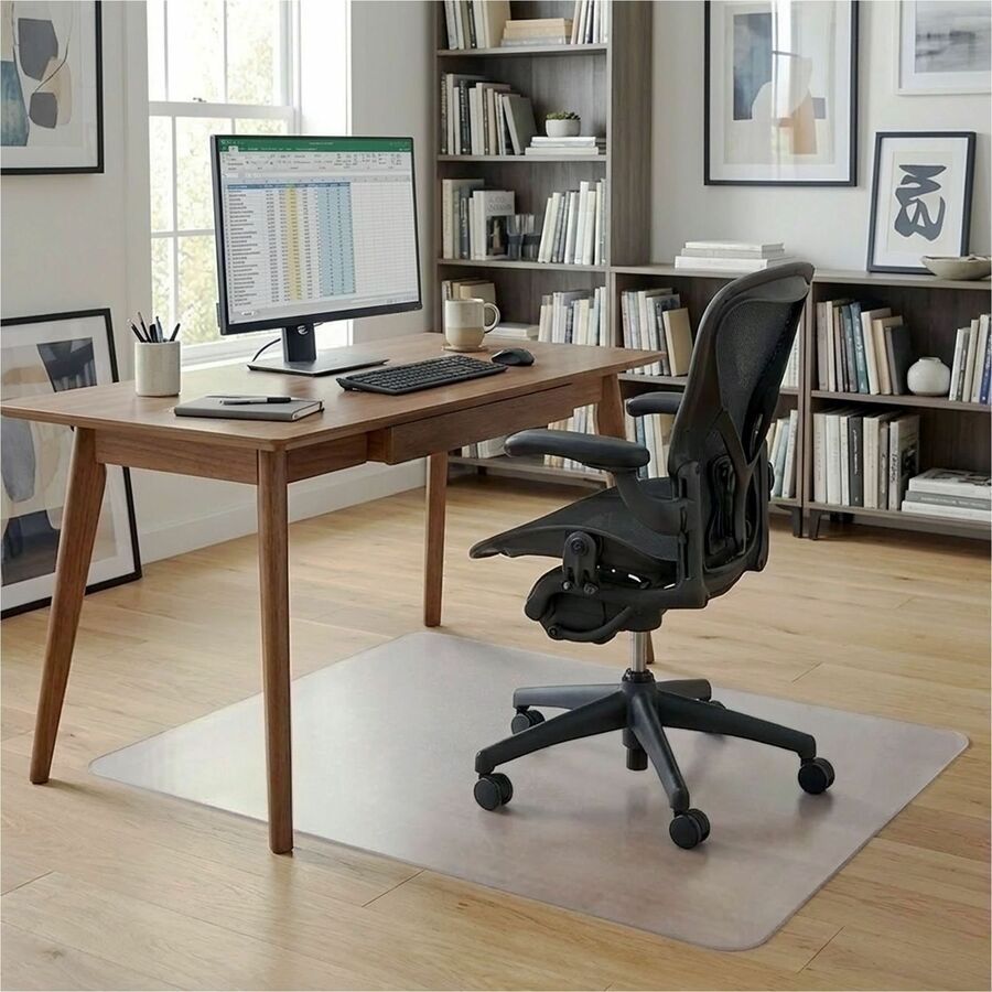 Lorell Rectangular Non-Studded Chair Mat for Hard Floors - 48" x 60"