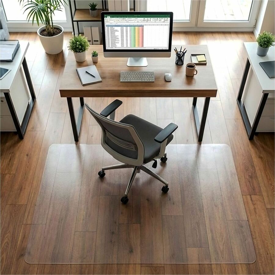 Lorell Rectangular Non-Studded Chair Mat for Hard Floors - 48" x 60"