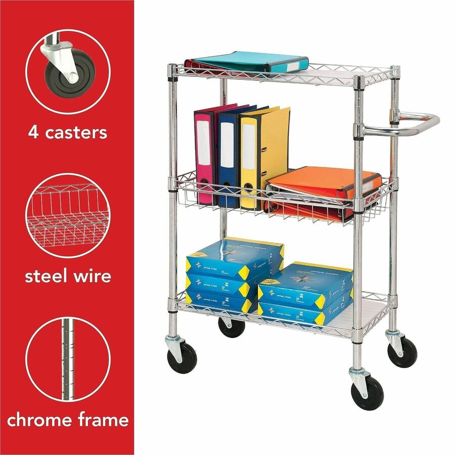 Lorell 3-Tier Rolling Cart