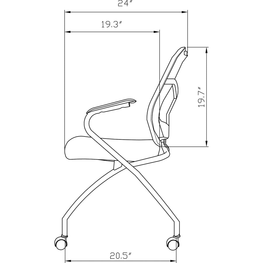 Lorell Mesh Back Nesting Training/Guest Chairs