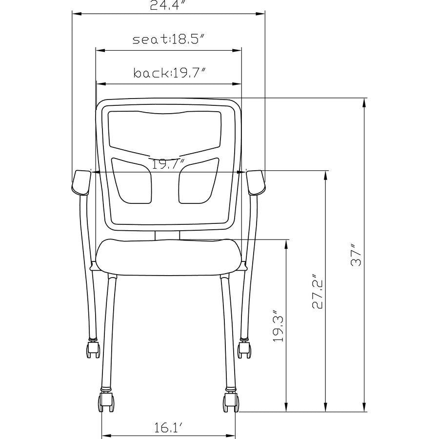 Lorell Mesh Back Nesting Training/Guest Chairs