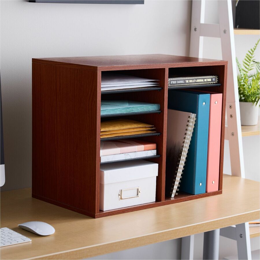 Safco Adjustable 12-Slot Wood Literature Organizer