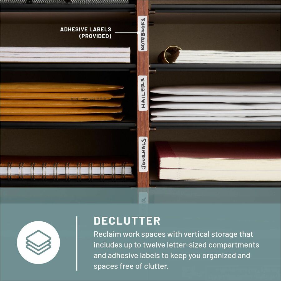 Safco Adjustable 12-Slot Wood Literature Organizer