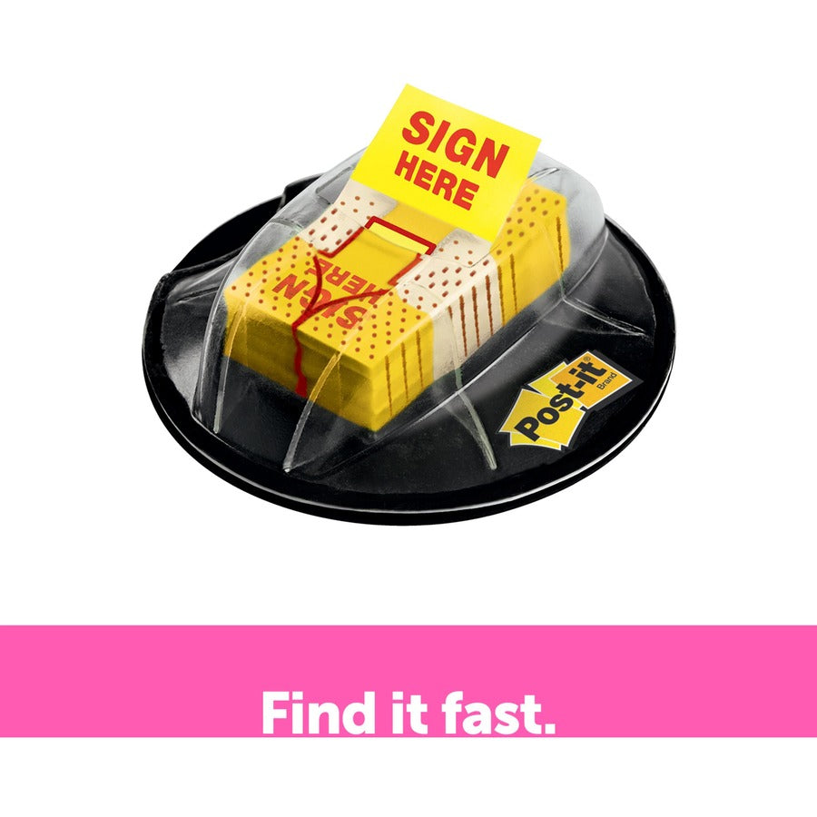 Post-it® Sign Here Flags in Desk Grip Dispenser