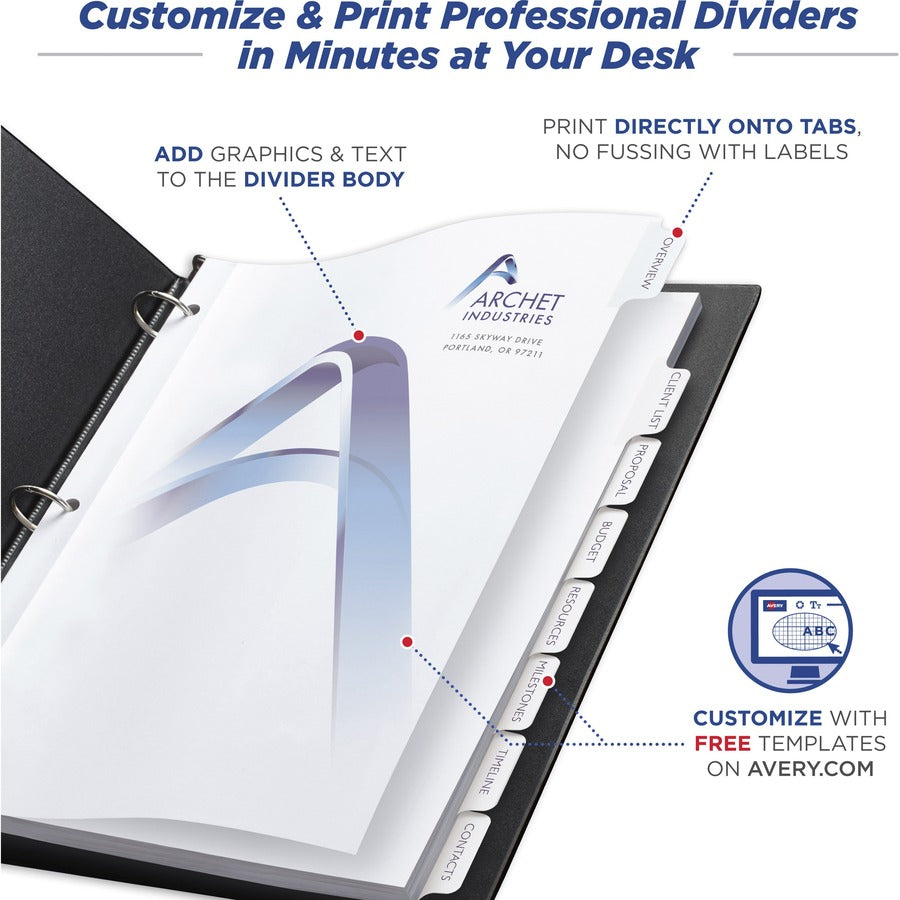 Avery® Customizable Print-On Dividers