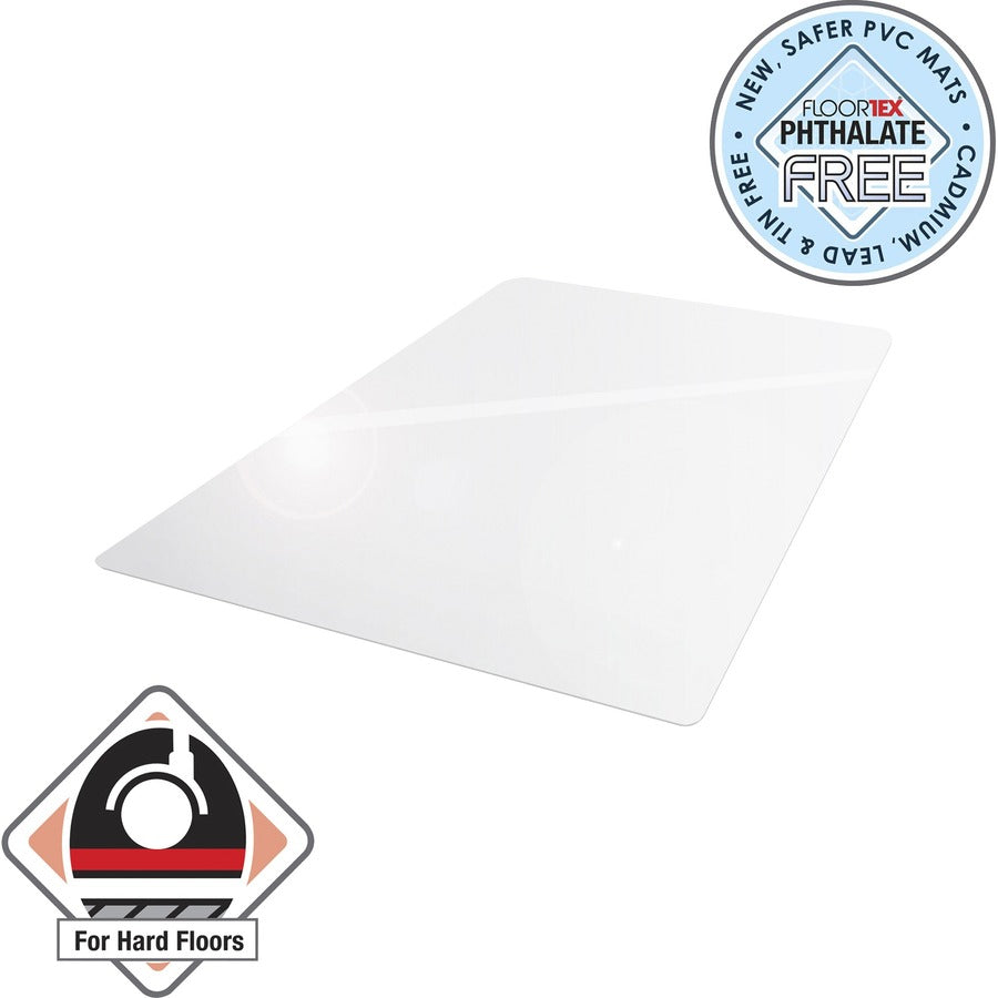 Floortex Phthalate-Free Vinyl Rectangular Chair Mat for Hard Floor - 45" x 53"