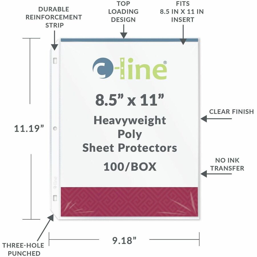 C-Line Poly Top-loading Sheet Protectors