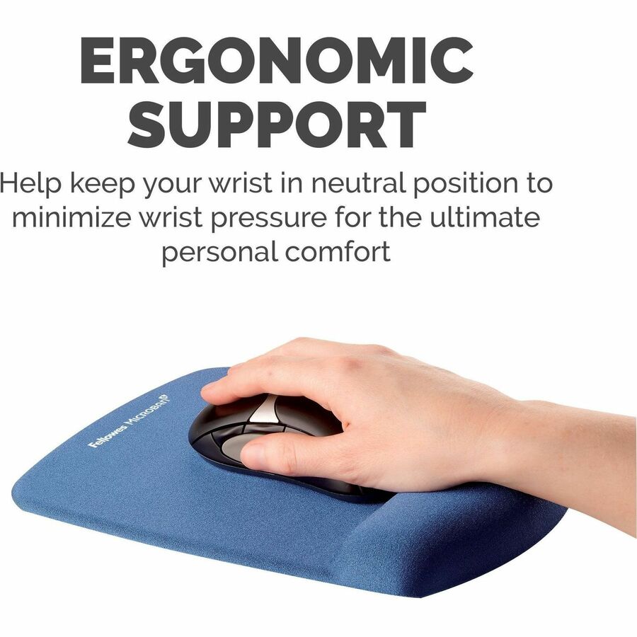 Fellowes PlushTouch Microban Mouse Pad Wrist Rest