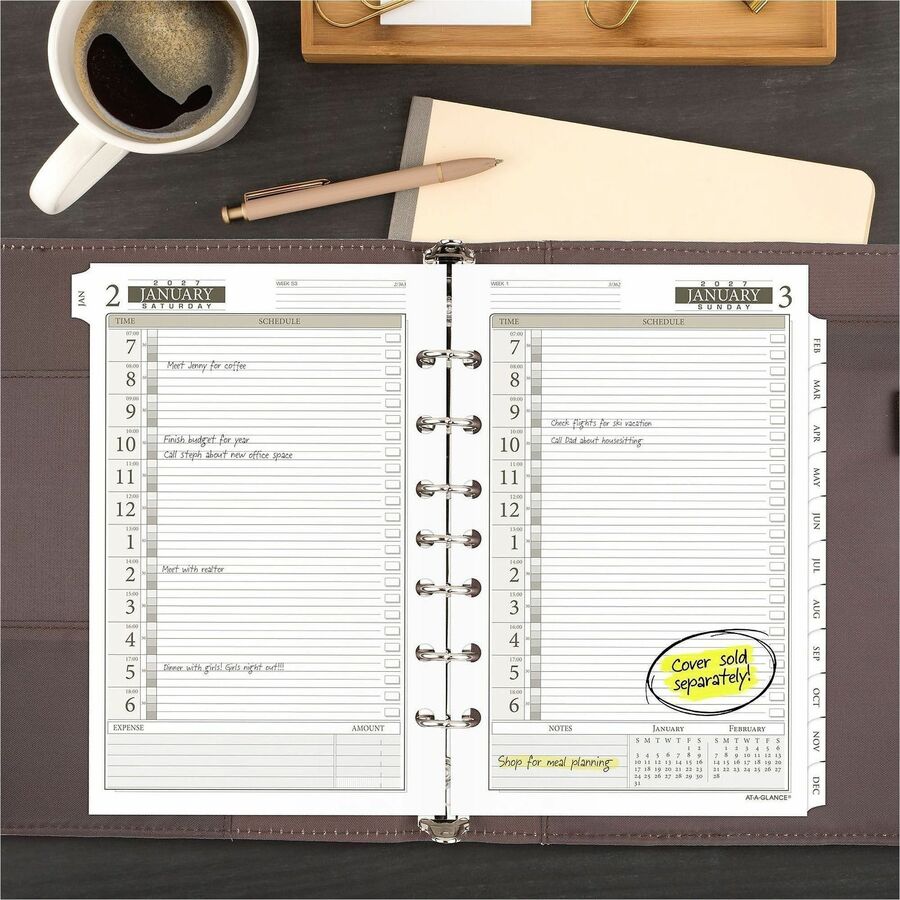 At-A-Glance Daily Planner One Page Per Day Refill, Loose-Leaf, Desk Size