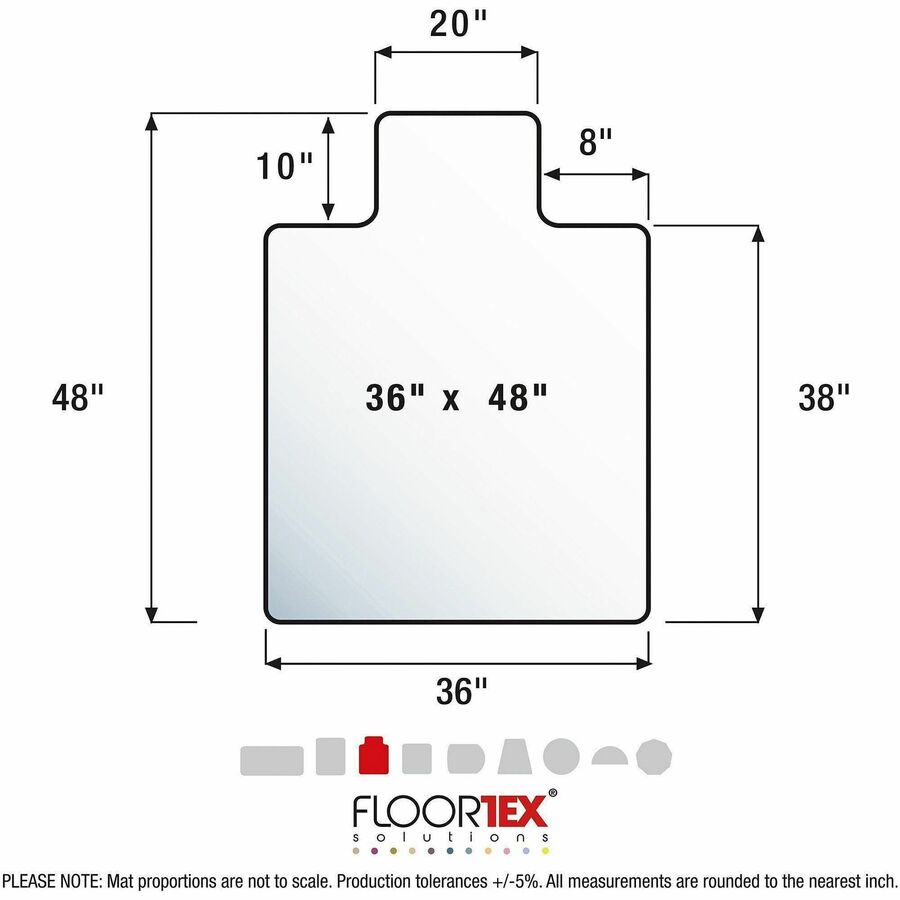Floortex Computex® Anti-Static Vinyl Lipped Chair Mat for Carpets up to 3/8" - 36" x 48"