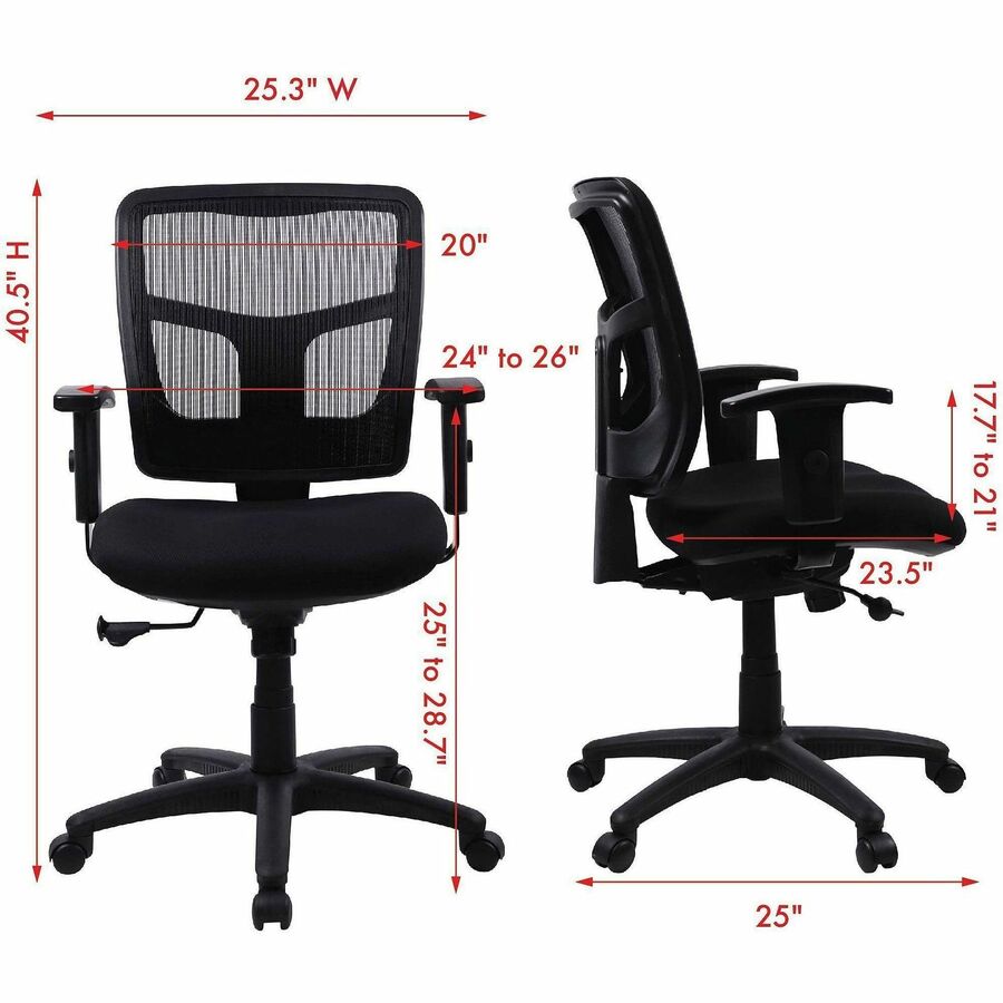 Lorell Ergomesh Managerial Mesh Mid-back Chair