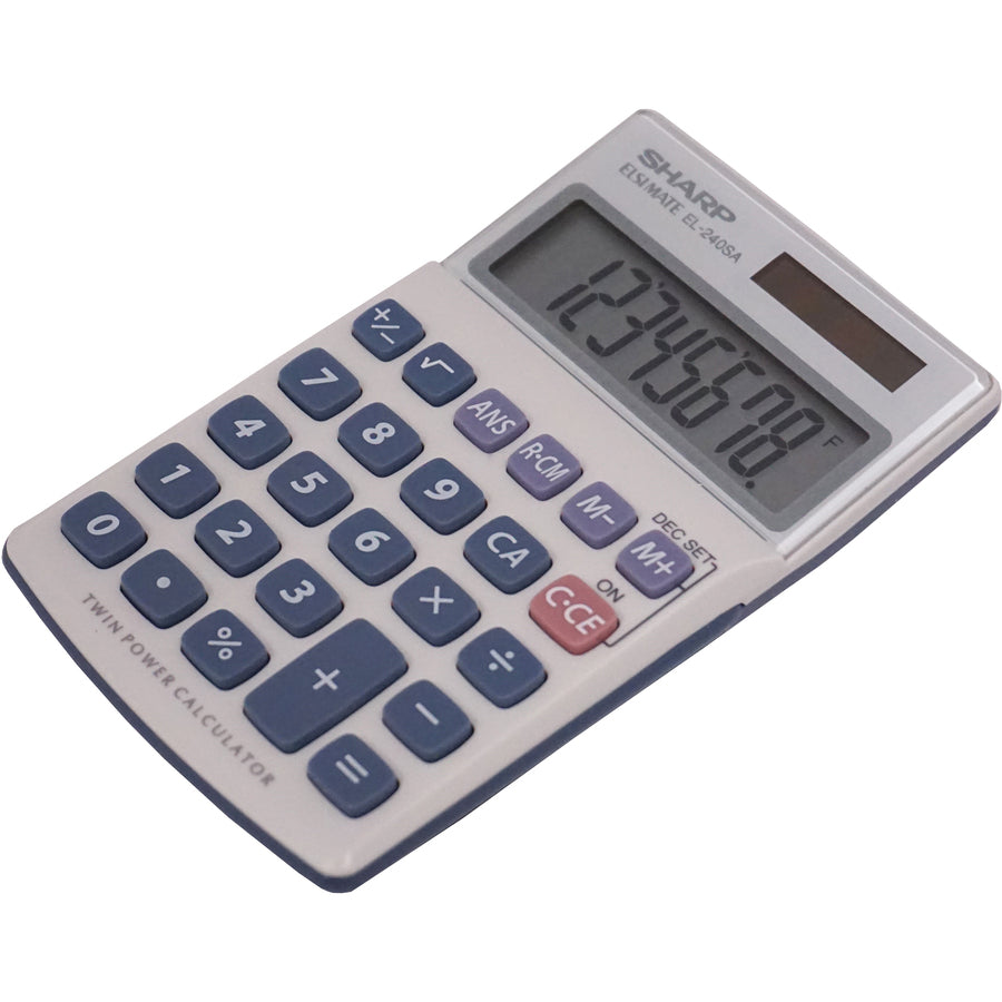 SHARP® EL-240SAB 8-Digit Handheld Calculator