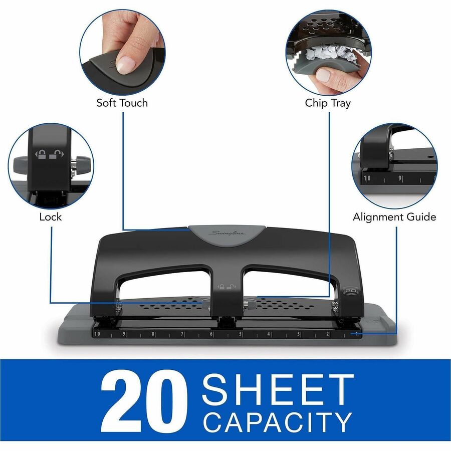 Swingline SmartTouch Low-Force 3-Hole Punch
